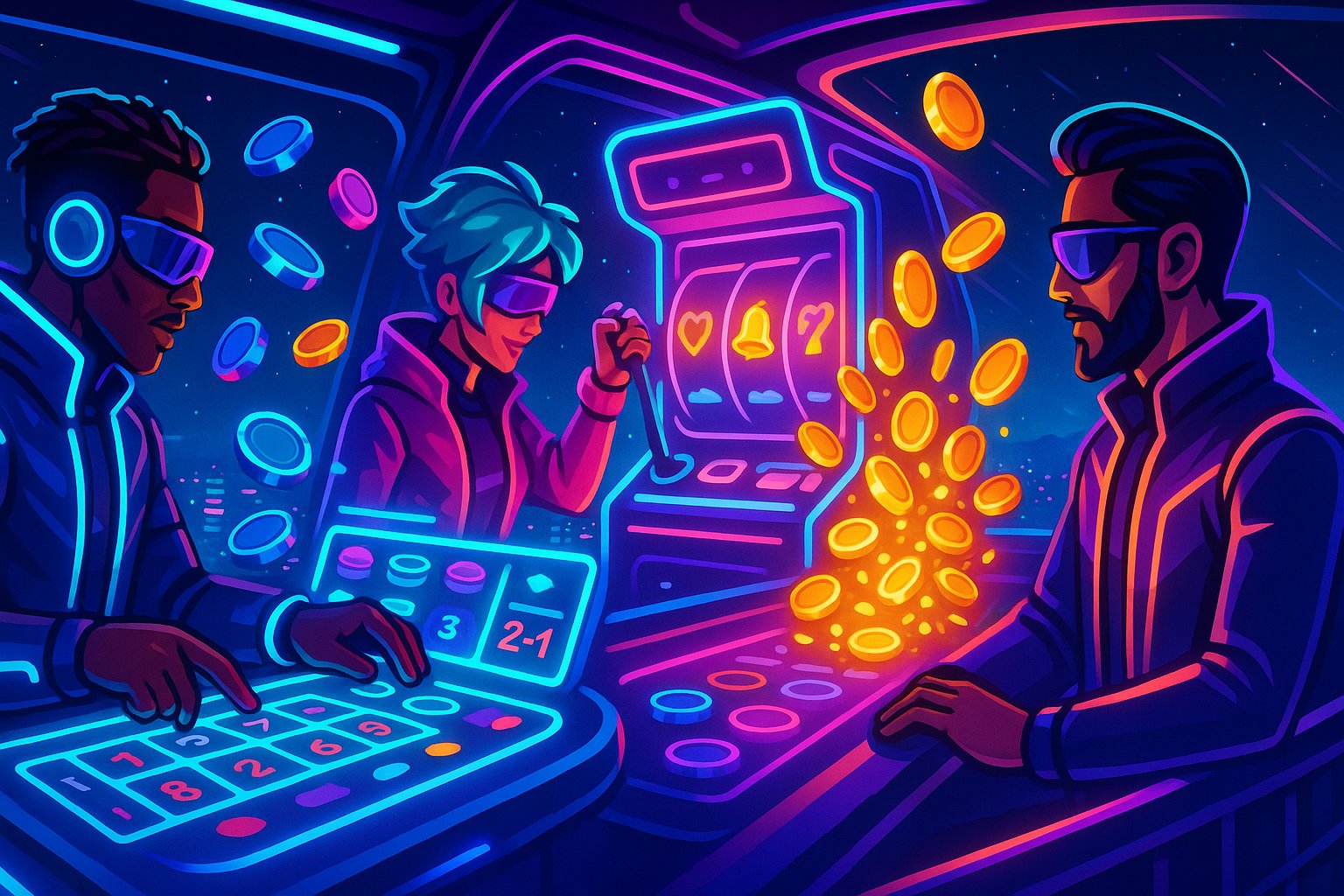 Ilustrasi komunitas online yang saling menjaga norma responsible gaming dan keseimbangan hidup